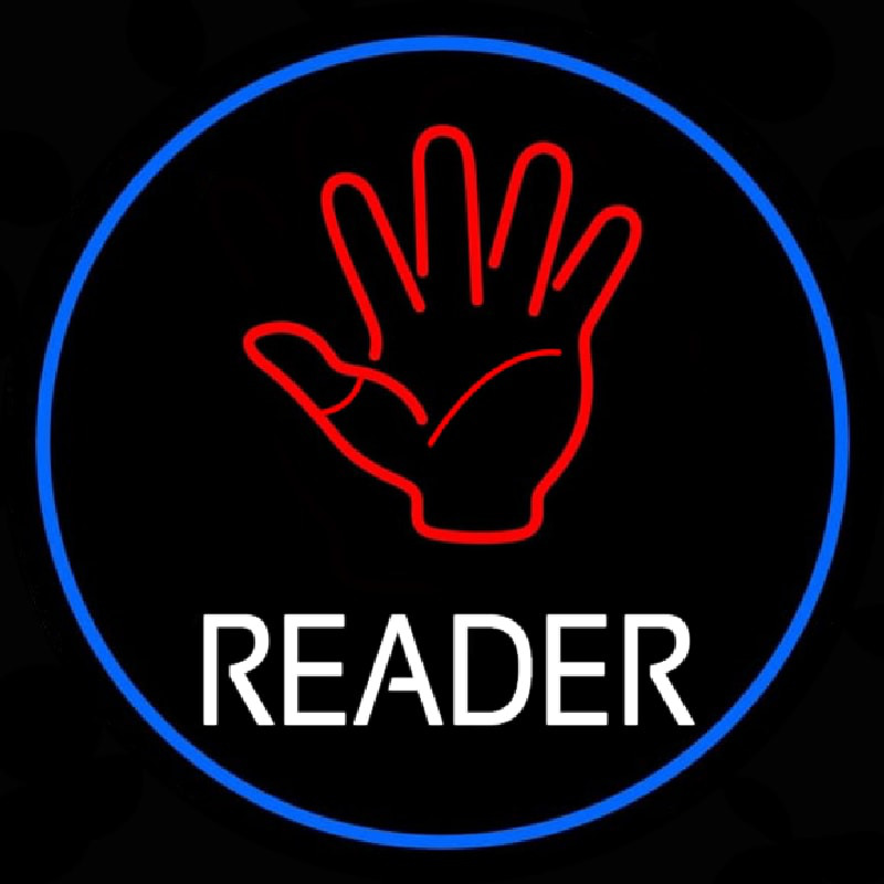 Red Palm White Reader Neonreclame