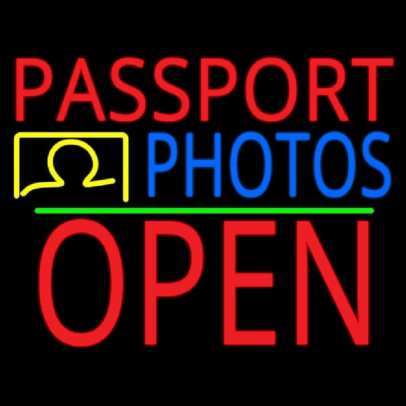 Red Passport Blue Photos With Open 1 Neonreclame