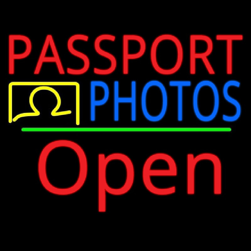 Red Passport Blue Photos With Open 2 Neonreclame