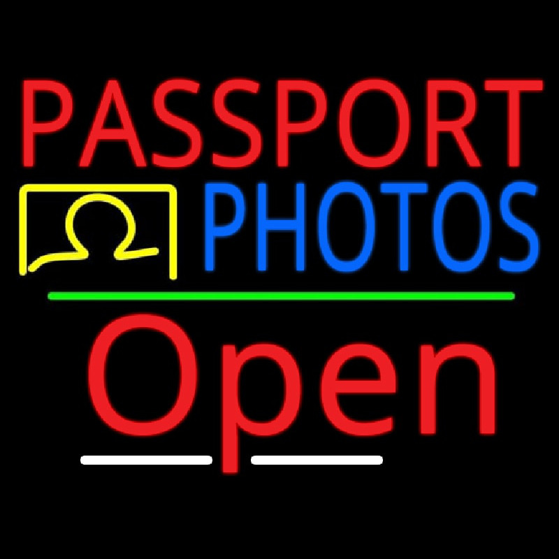 Red Passport Blue Photos With Open 3 Neonreclame