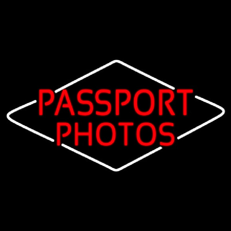 Red Passport Photos Neonreclame