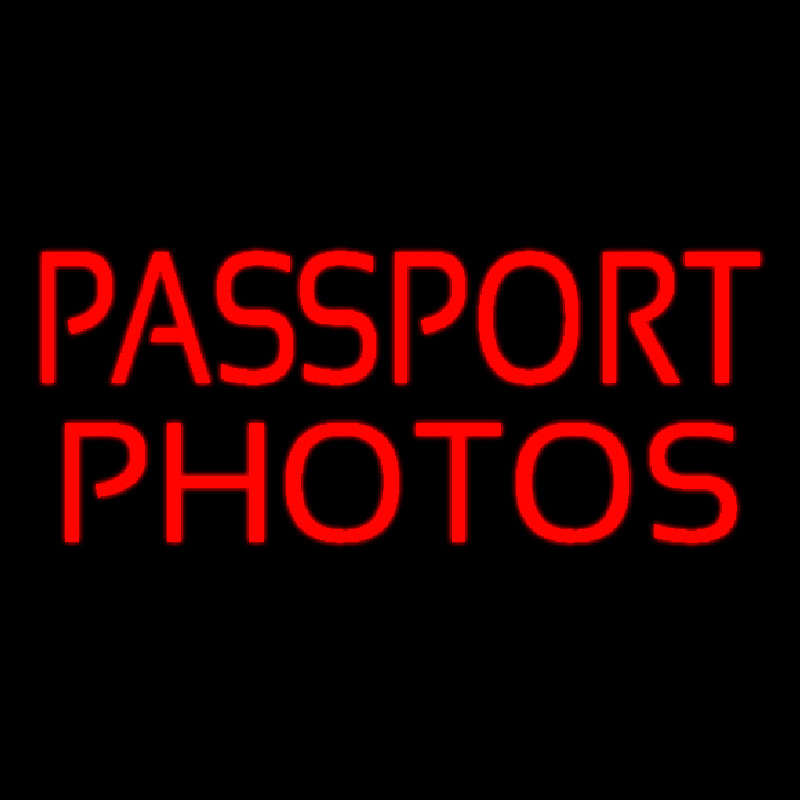 Red Passport Photos Neonreclame