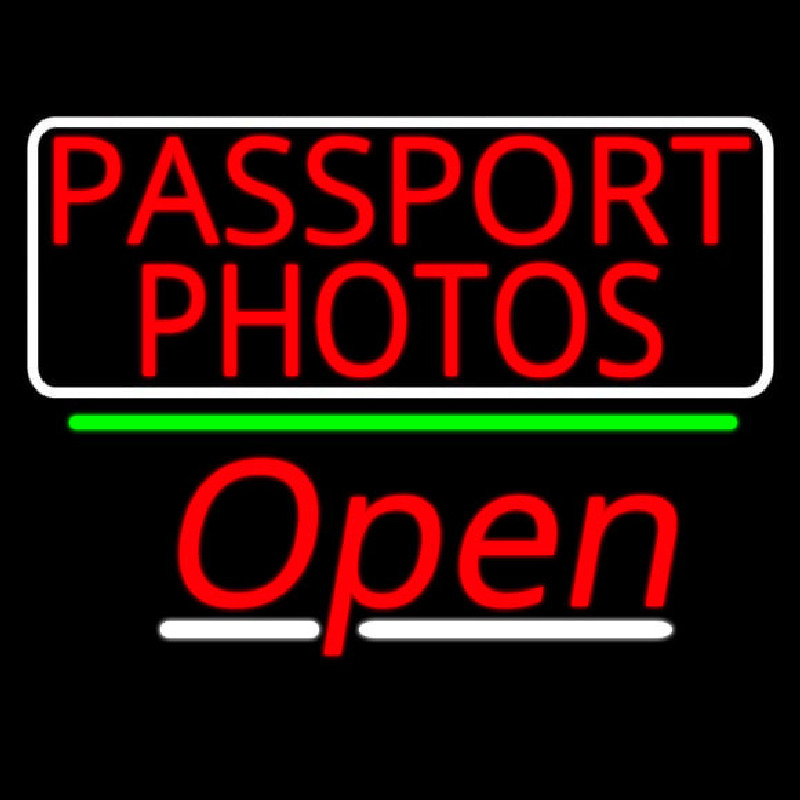 Red Passport Photos With Open 3 Neonreclame