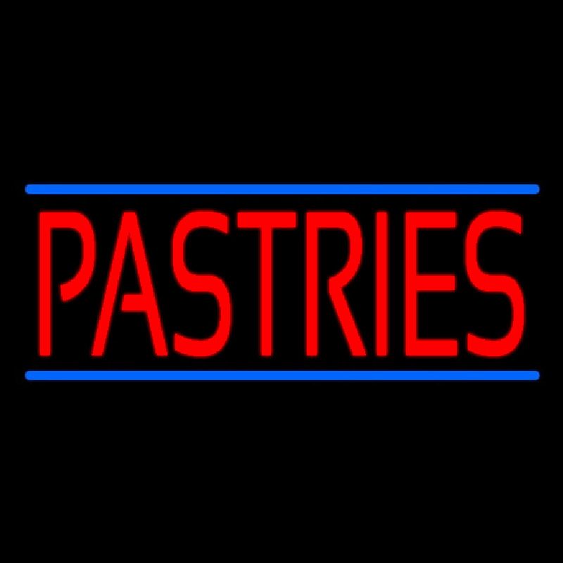 Red Pastries Blue Border Neonreclame