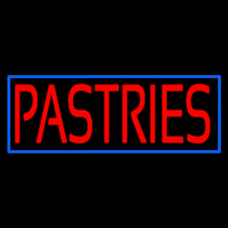 Red Pastries Blue Border Neonreclame