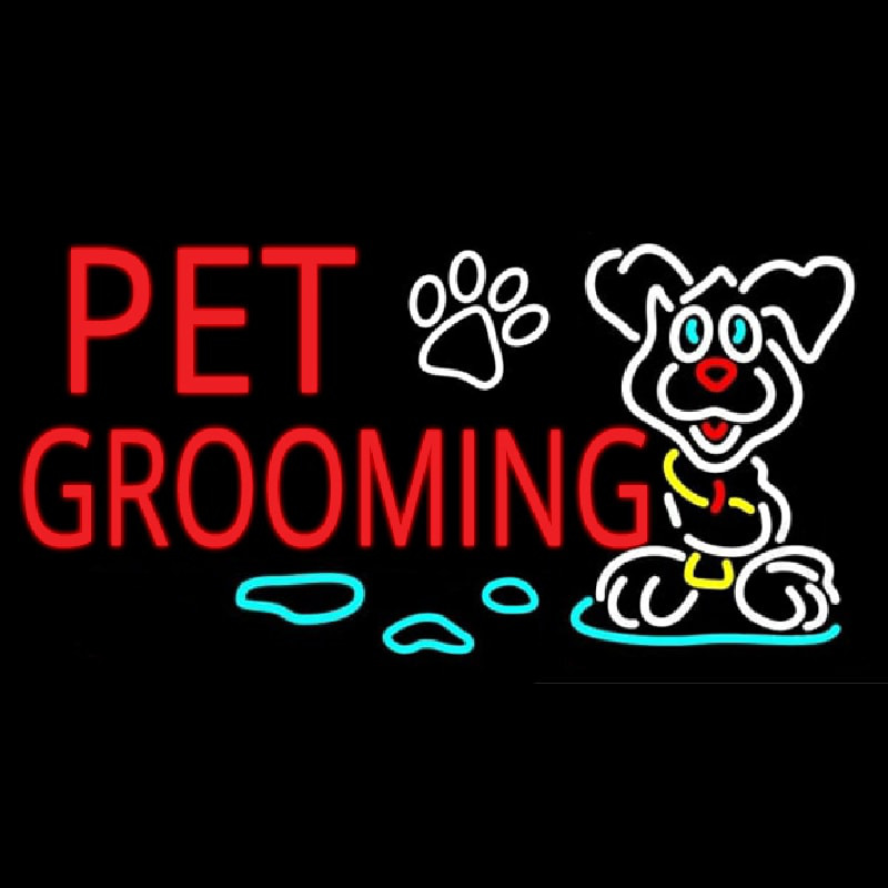 Red Pet Grooming Neonreclame
