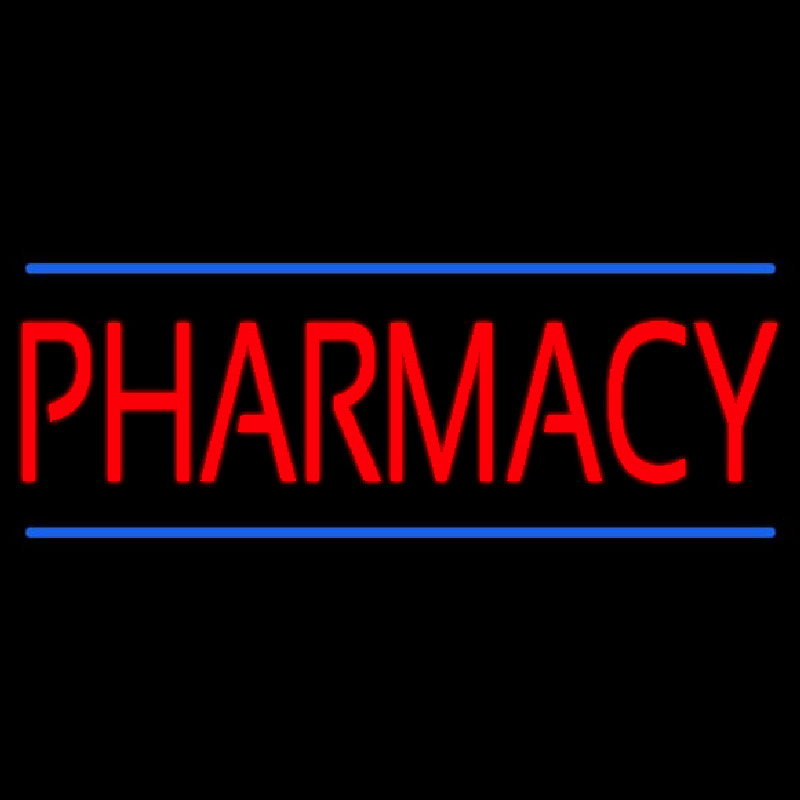 Red Pharmacy Blue Lines Neonreclame