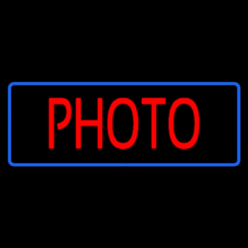 Red Photo Blue Border Neonreclame