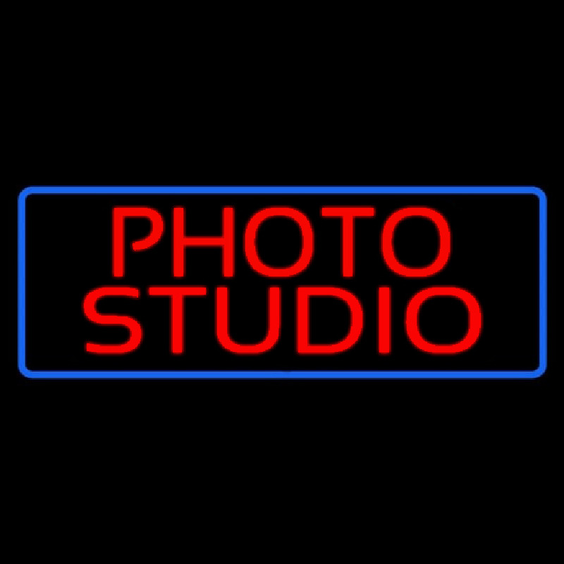 Red Photo Studio Blue Border Neonreclame