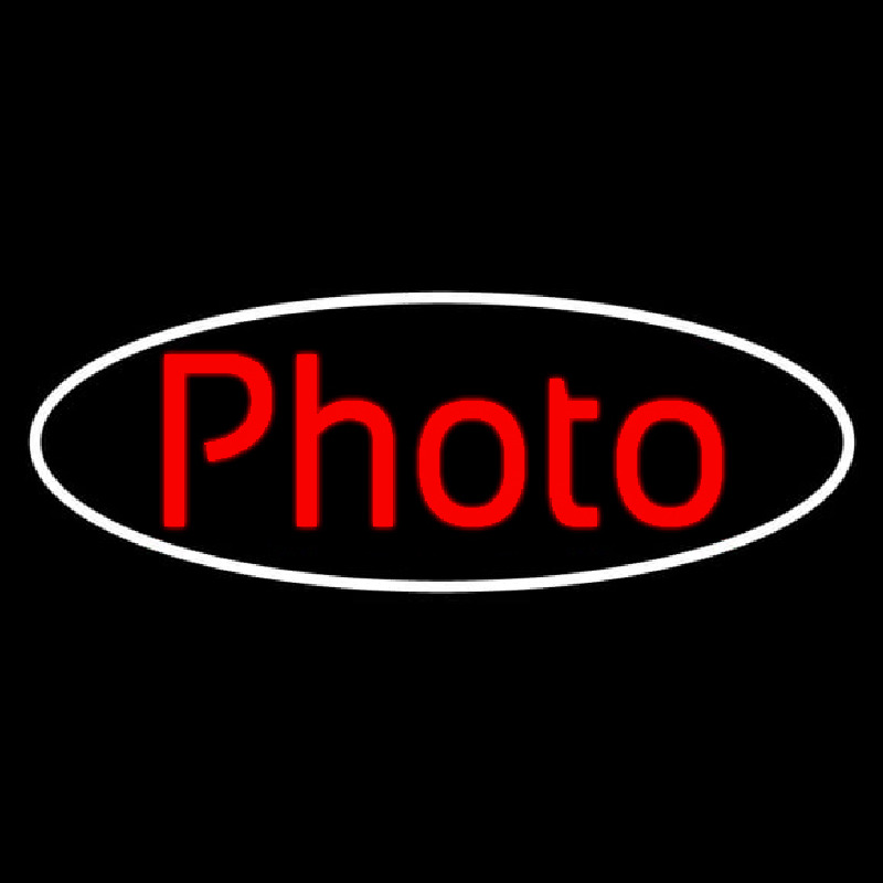 Red Photo With Oval Neonreclame