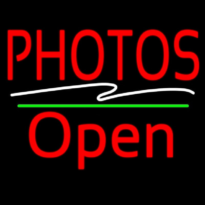 Red Photos Block With Open 2 Neonreclame