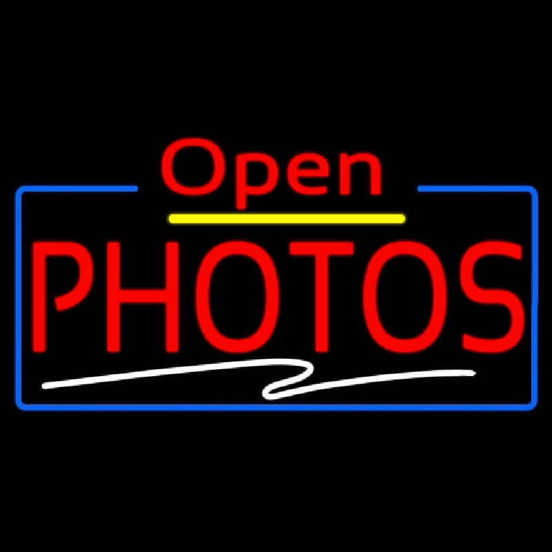 Red Photos Block With Open 4 Neonreclame