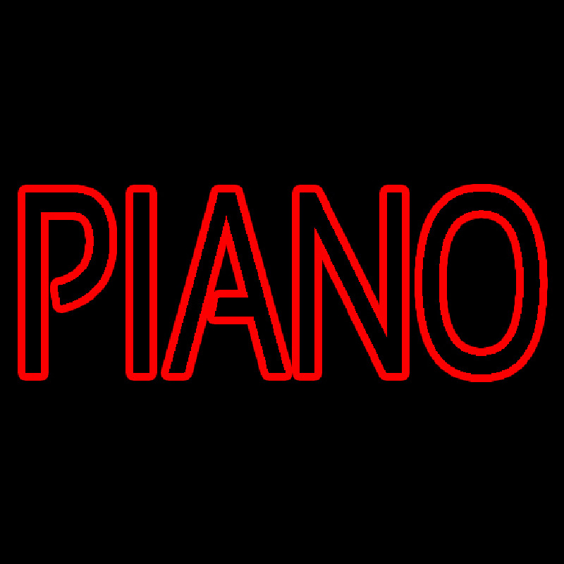 Red Piano Block Neonreclame