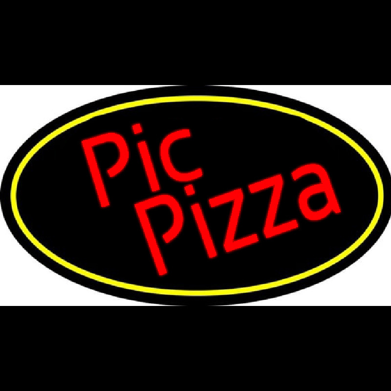 Red Pie Pizza Oval Neonreclame