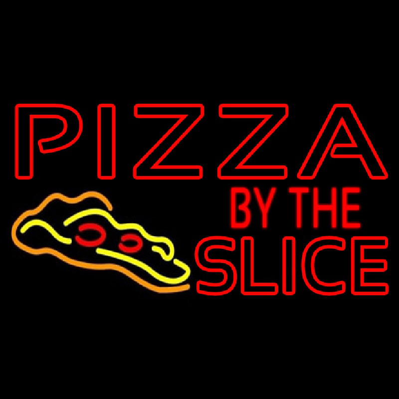 Red Pizza By The Slice Logo Neonreclame