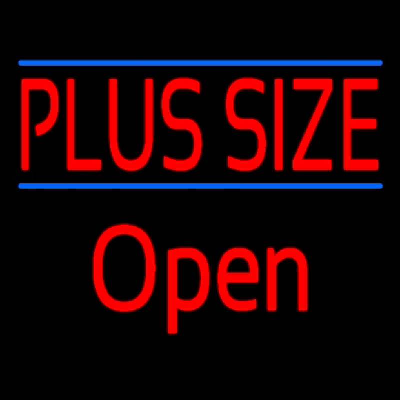 Red Plus Size Blue Lines Open Neonreclame