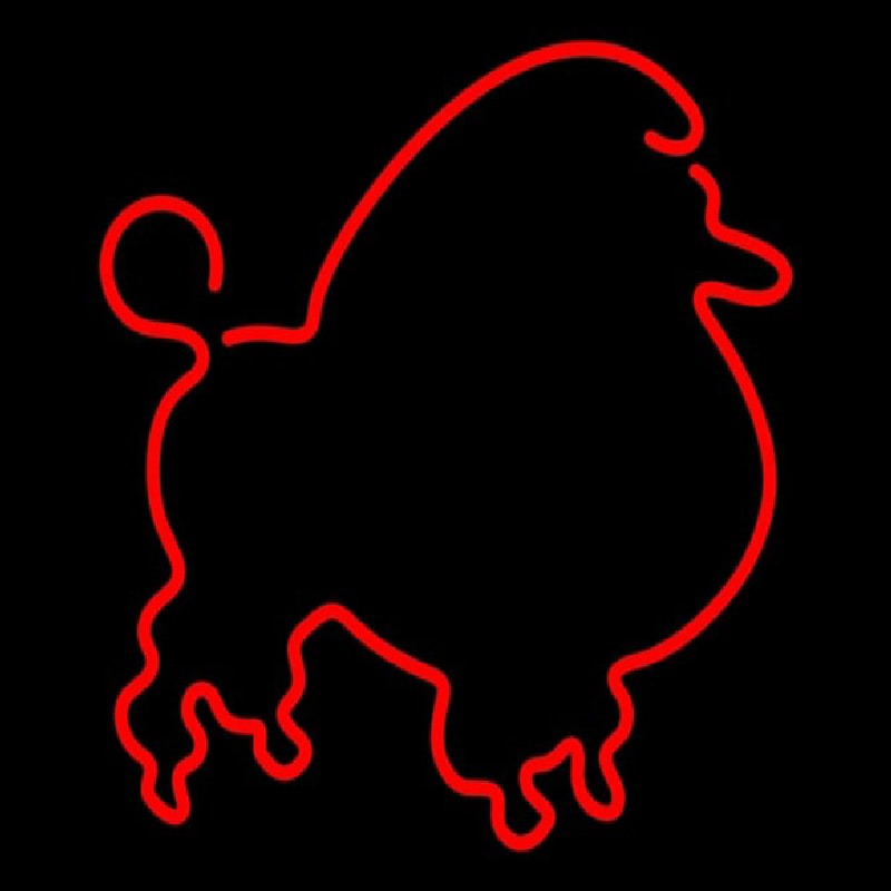 Red Poodle Dog Neonreclame