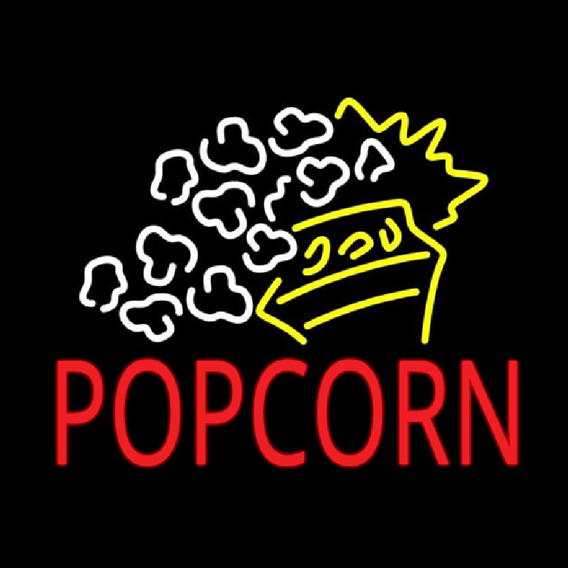 Red Popcorn With Logo Neonreclame