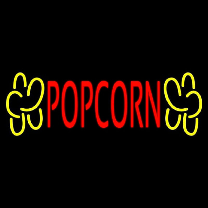 Red Popcorn Yellow Logo Neonreclame