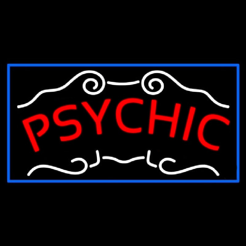 Red Psychic Blue Border Neonreclame