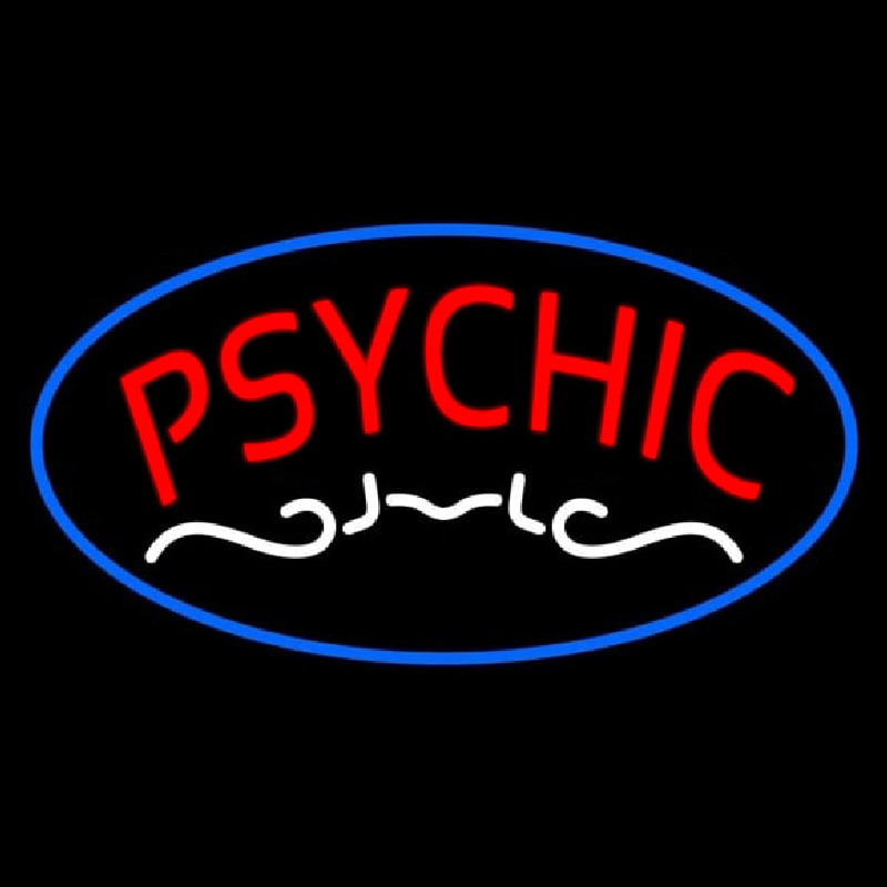 Red Psychic Blue Border Neonreclame