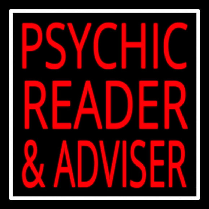 Red Psychic Reader And Advisor With Border Neonreclame
