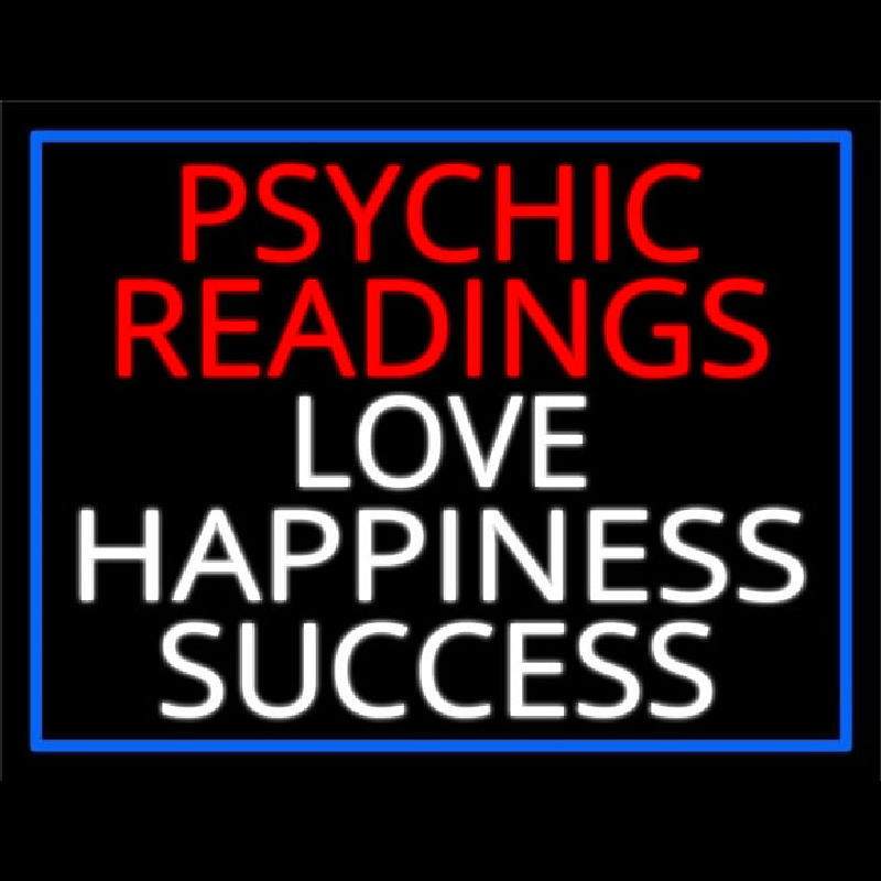 Red Psychic Readings And Love Happiness With Border Success Neonreclame