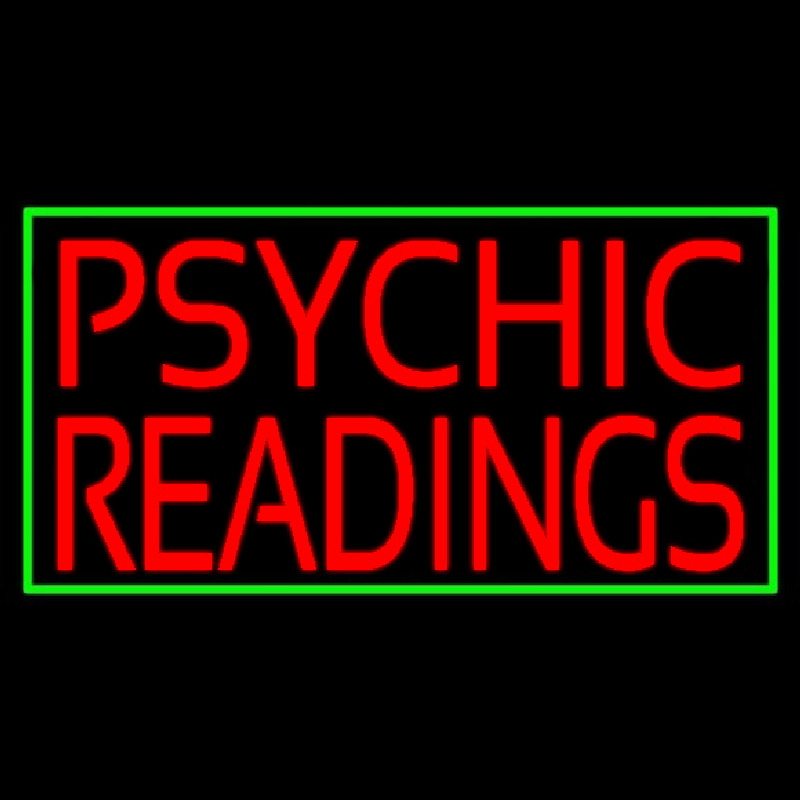 Red Psychic Readings Green Border Neonreclame