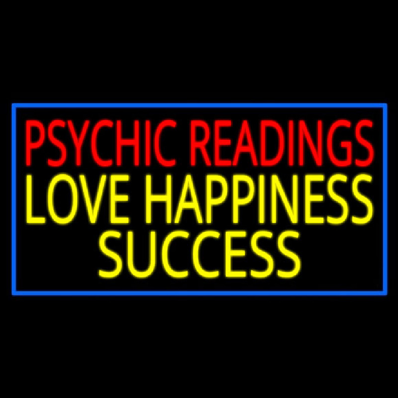 Red Psychic Readings Yellow Love Happiness Success Neonreclame