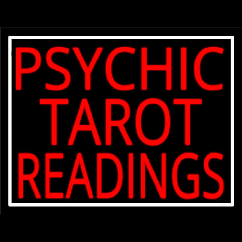 Red Psychic Tarot Readings Block Neonreclame