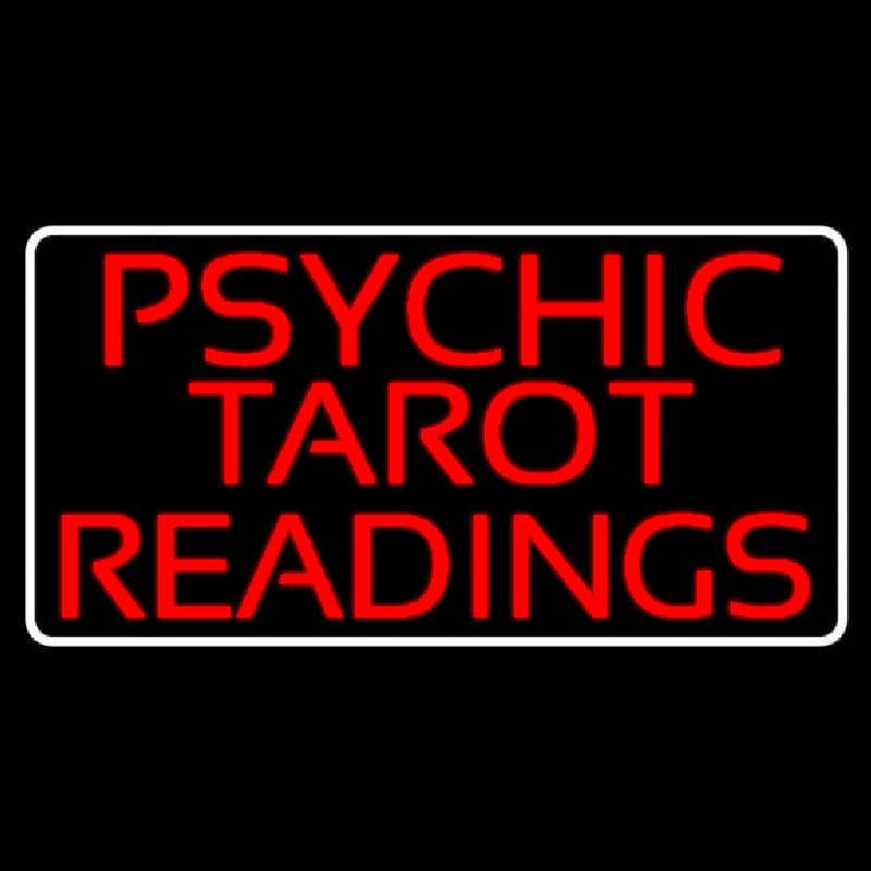 Red Psychic Tarot Readings Block With Border Neonreclame