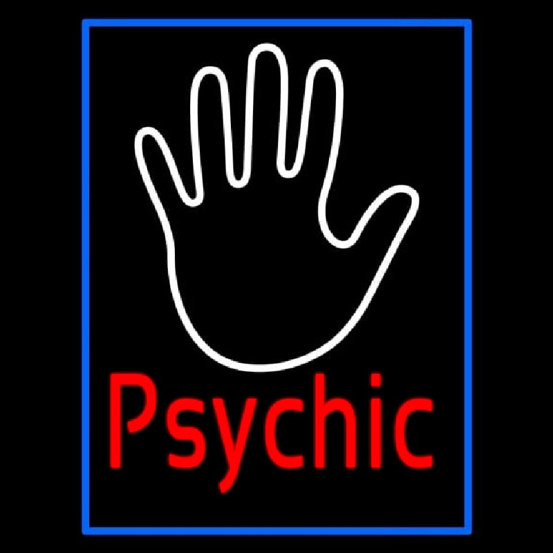 Red Psychic With Blue Border Neonreclame