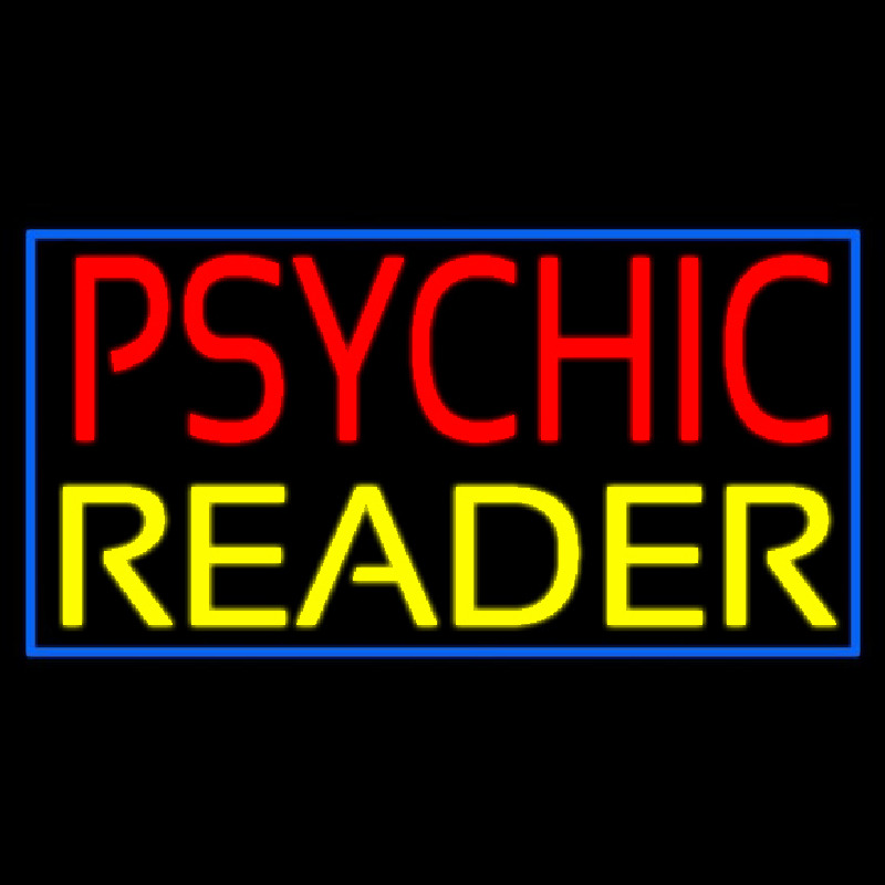Red Psychic Yellow Reader With Border Neonreclame
