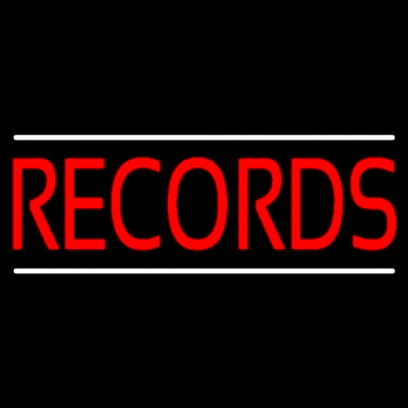 Red Records White Line Neonreclame