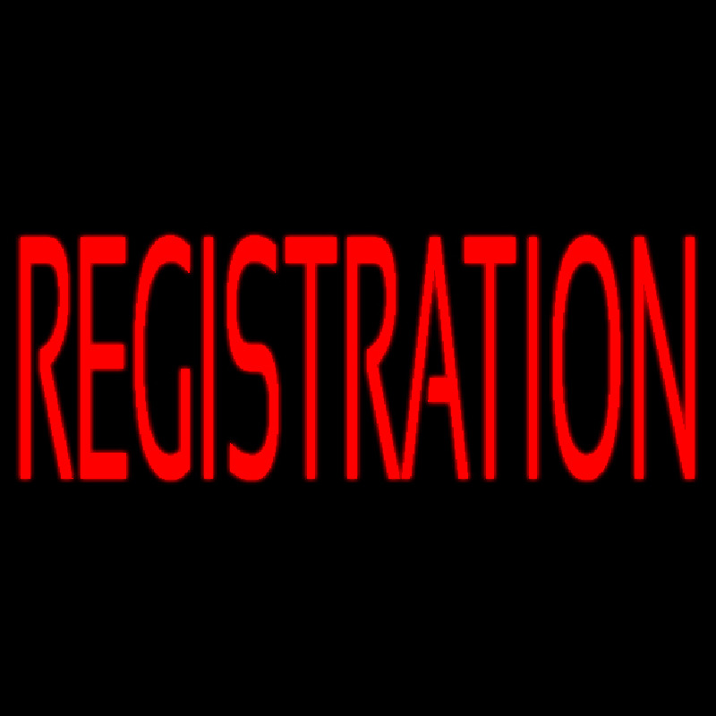 Red Registration Neonreclame