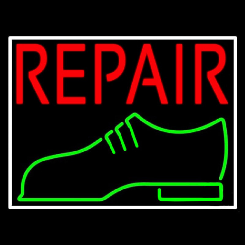Red Repair Shoe Logo Neonreclame