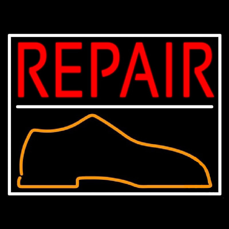 Red Repair Shoe Neonreclame
