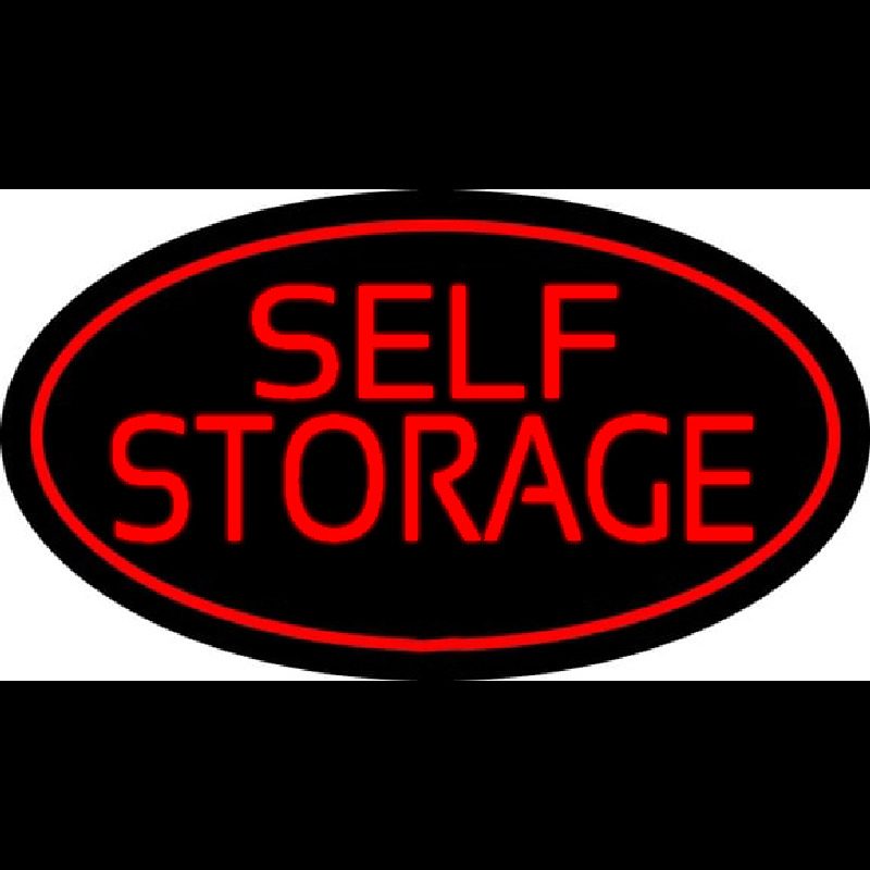 Red Self Storage Oval Neonreclame