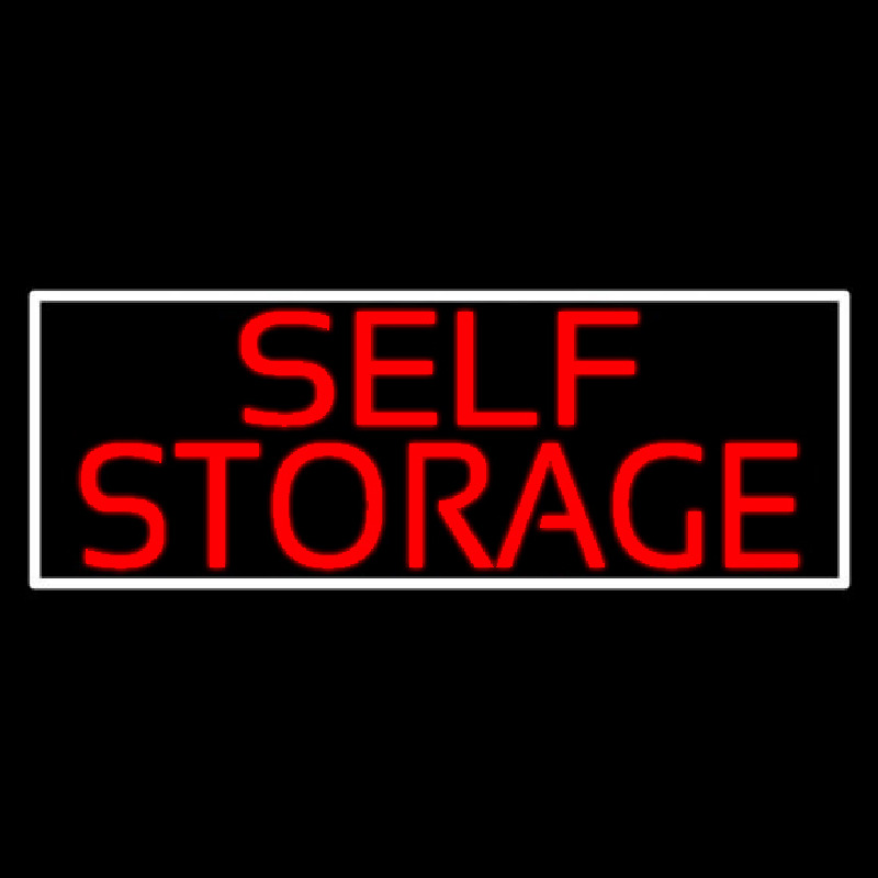 Red Self Storage White Border Neonreclame