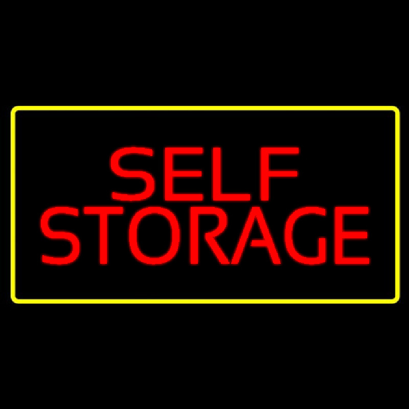 Red Self Storage Yellow Rectangle Neonreclame