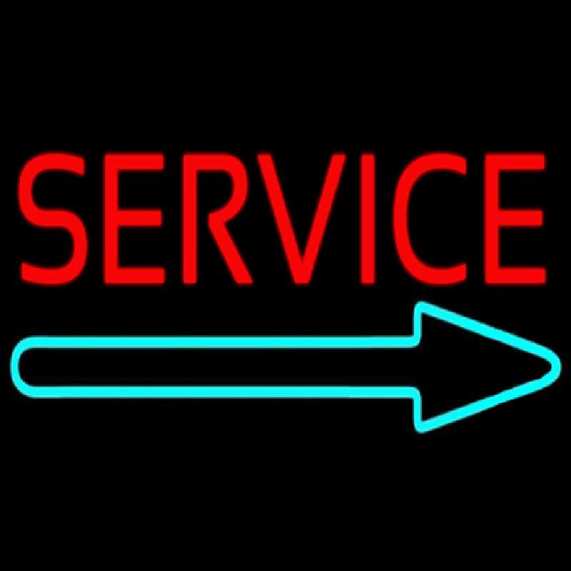 Red Service With Right Arrow Neonreclame