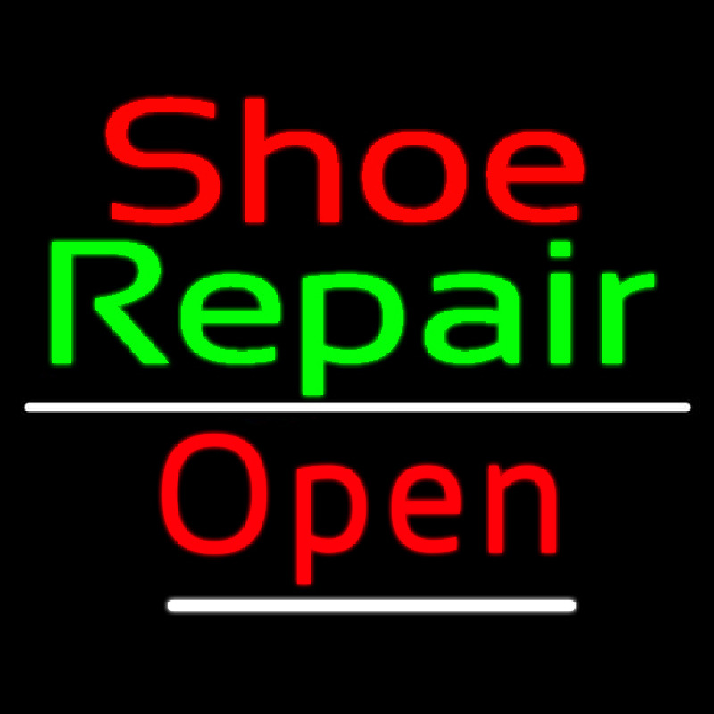 Red Shoe Green Repair Open Neonreclame