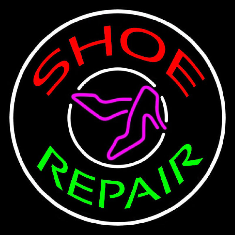 Red Shoe Green Repair With Sandals Neonreclame