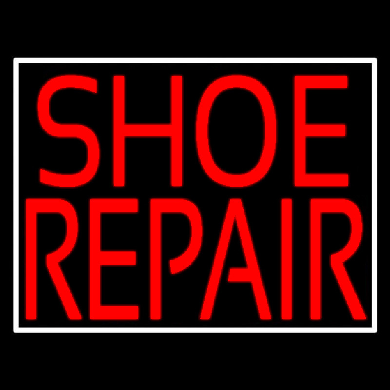 Red Shoe Repair With Border Neonreclame