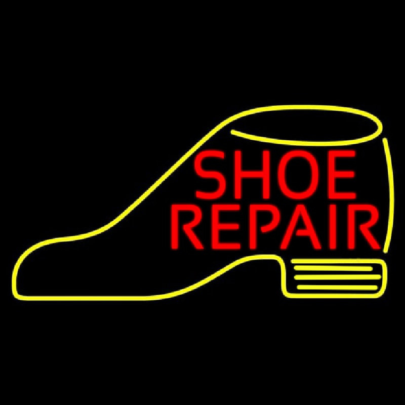 Red Shoe Repair Yellow Shoe Neonreclame