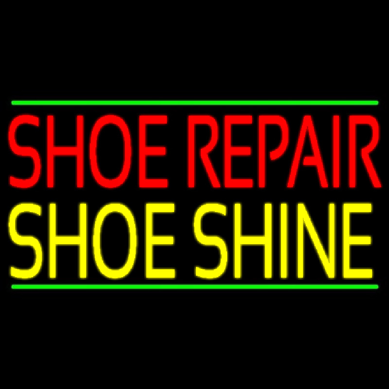 Red Shoe Repair Yellow Shoe Shine Neonreclame