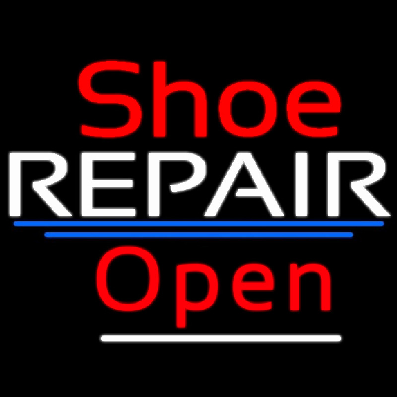 Red Shoe White Repair Open Neonreclame