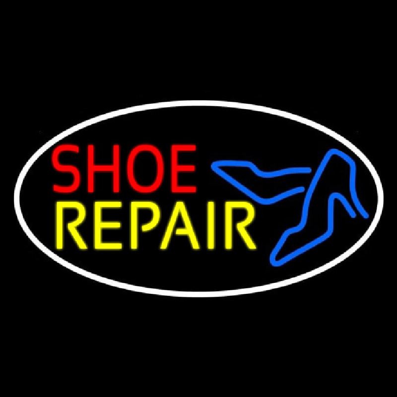 Red Shoe Yellow Repair With Sandals Neonreclame