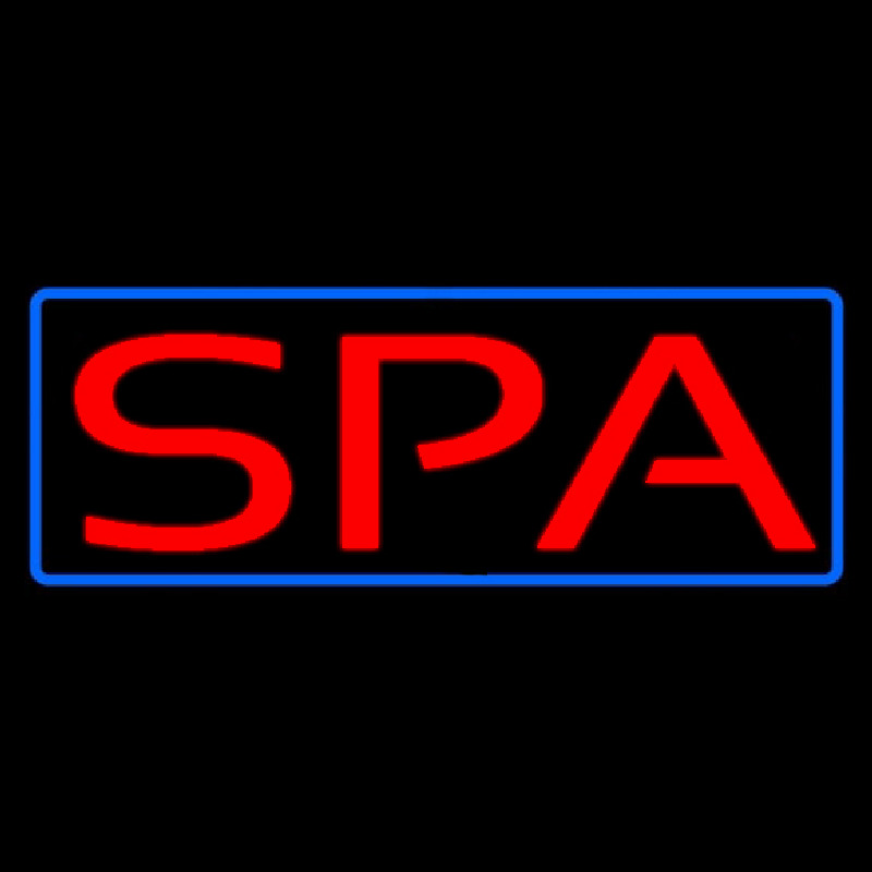 Red Spa Blue Border Neonreclame