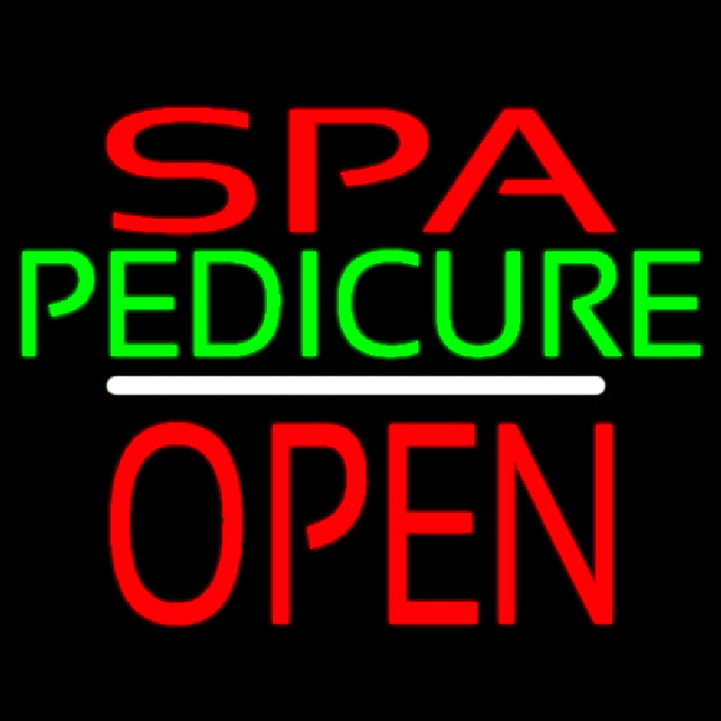 Red Spa Green Pedicure White Line Open Neonreclame